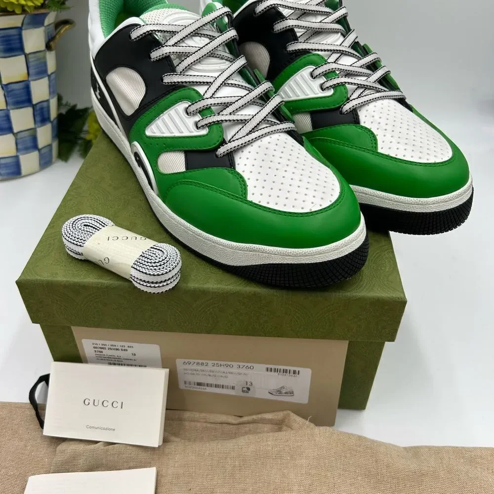 Men’s Gucci demetra leather basket sneakers size 13 made in Italy